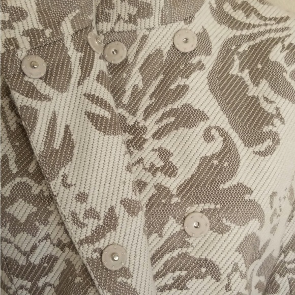 Coldwater Creek Ivory Shimmer Jacquard Jacket blazer size 10 NWT neutral fall - Picture 8 of 12